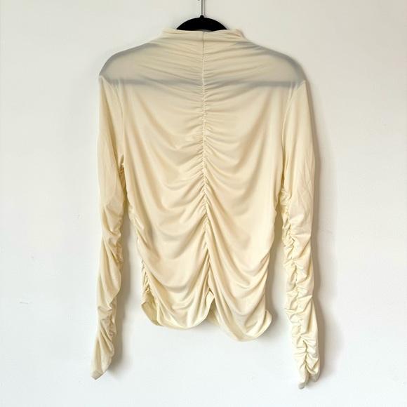 NWT H&M cream ruched mock turtleneck - Picture 5 of 8